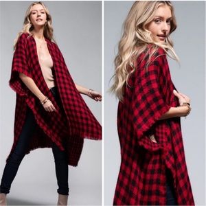 Buffalo Plaid Red & Black Kimono
